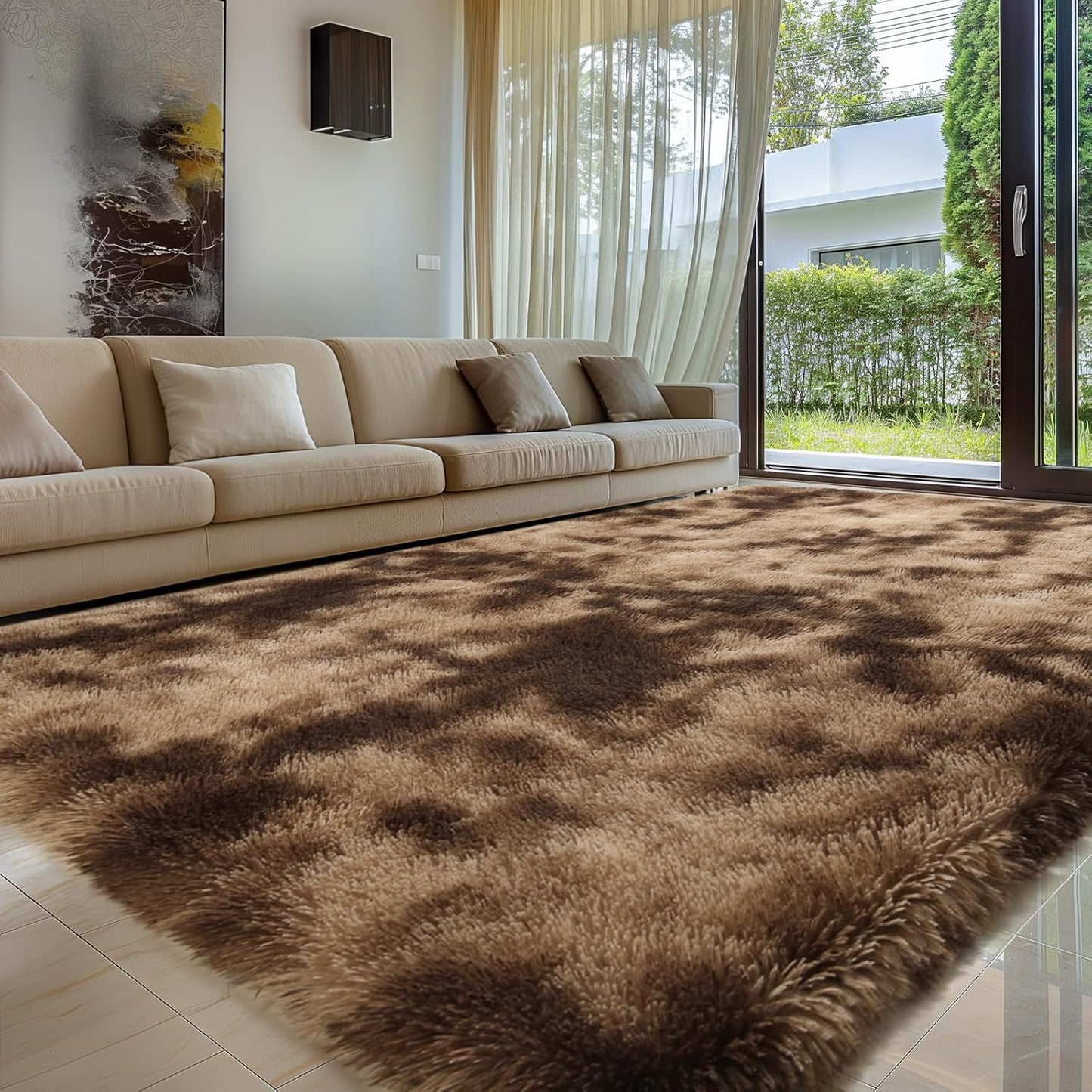 Fluffy Rugs Anti-Slip Large Shaggy Rug Super Soft Mat Living Room Bedroom Carpet