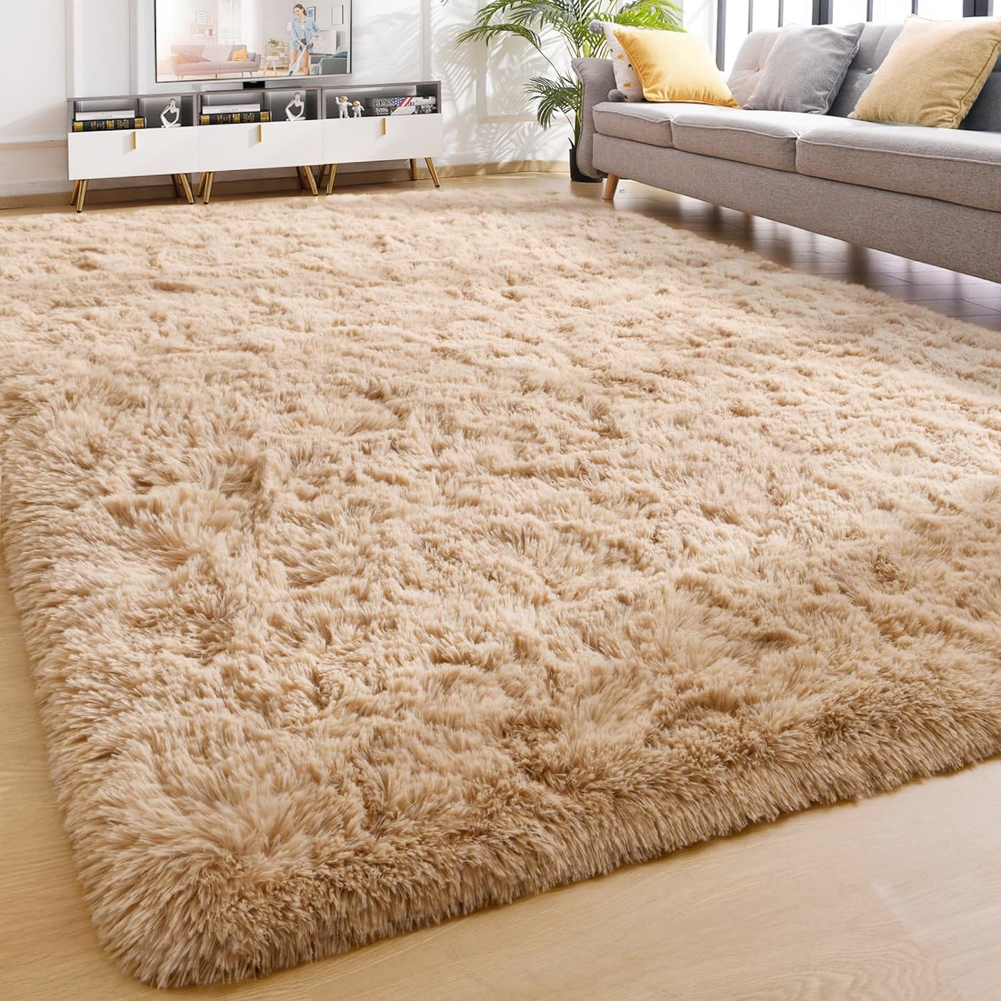 Fluffy Rugs Anti-Slip Large Shaggy Rug Super Soft Mat Living Room Bedroom Carpet
