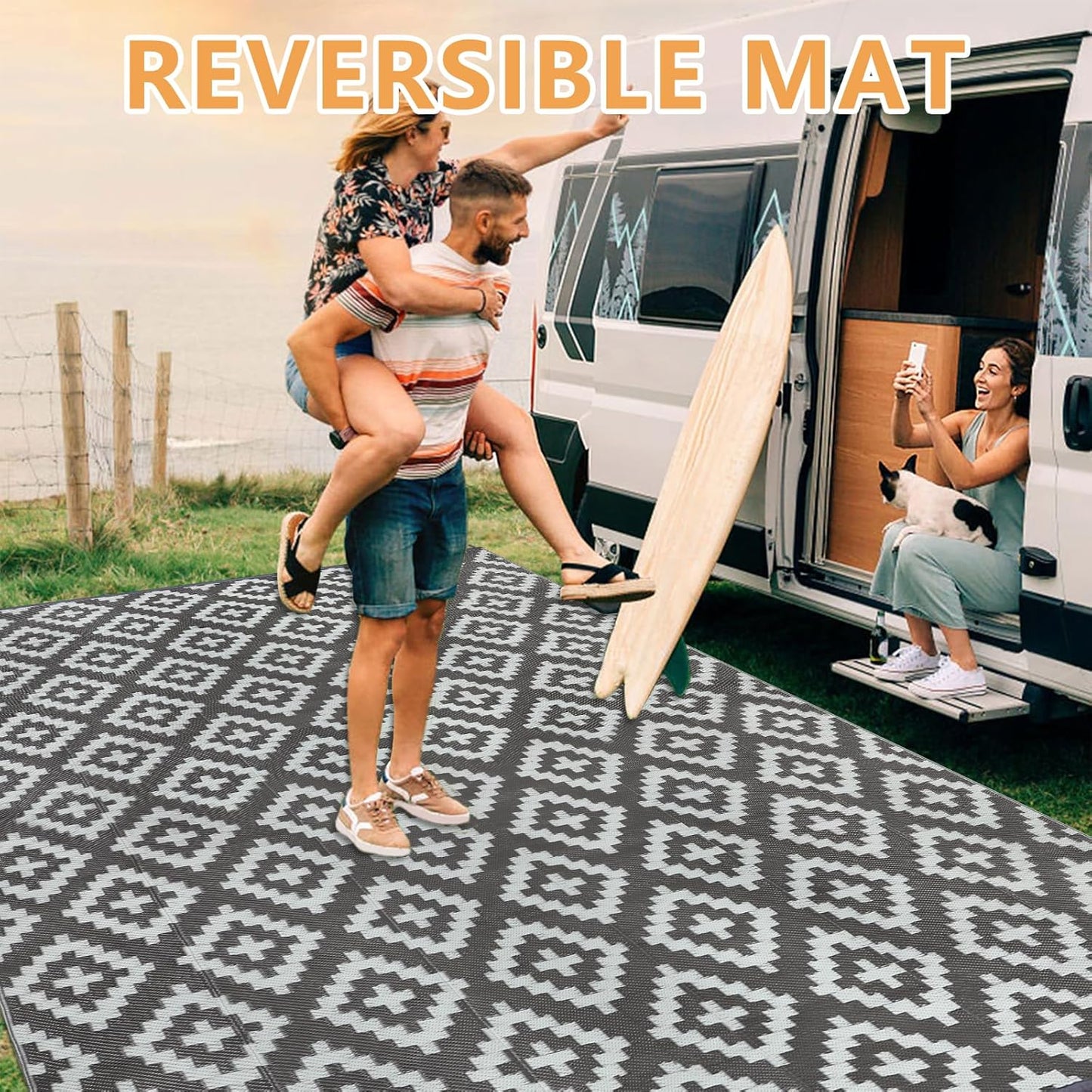 Outdoor Rug Garden Geometric Large Waterproof Patio Area Non Slip Deck Floor Mat