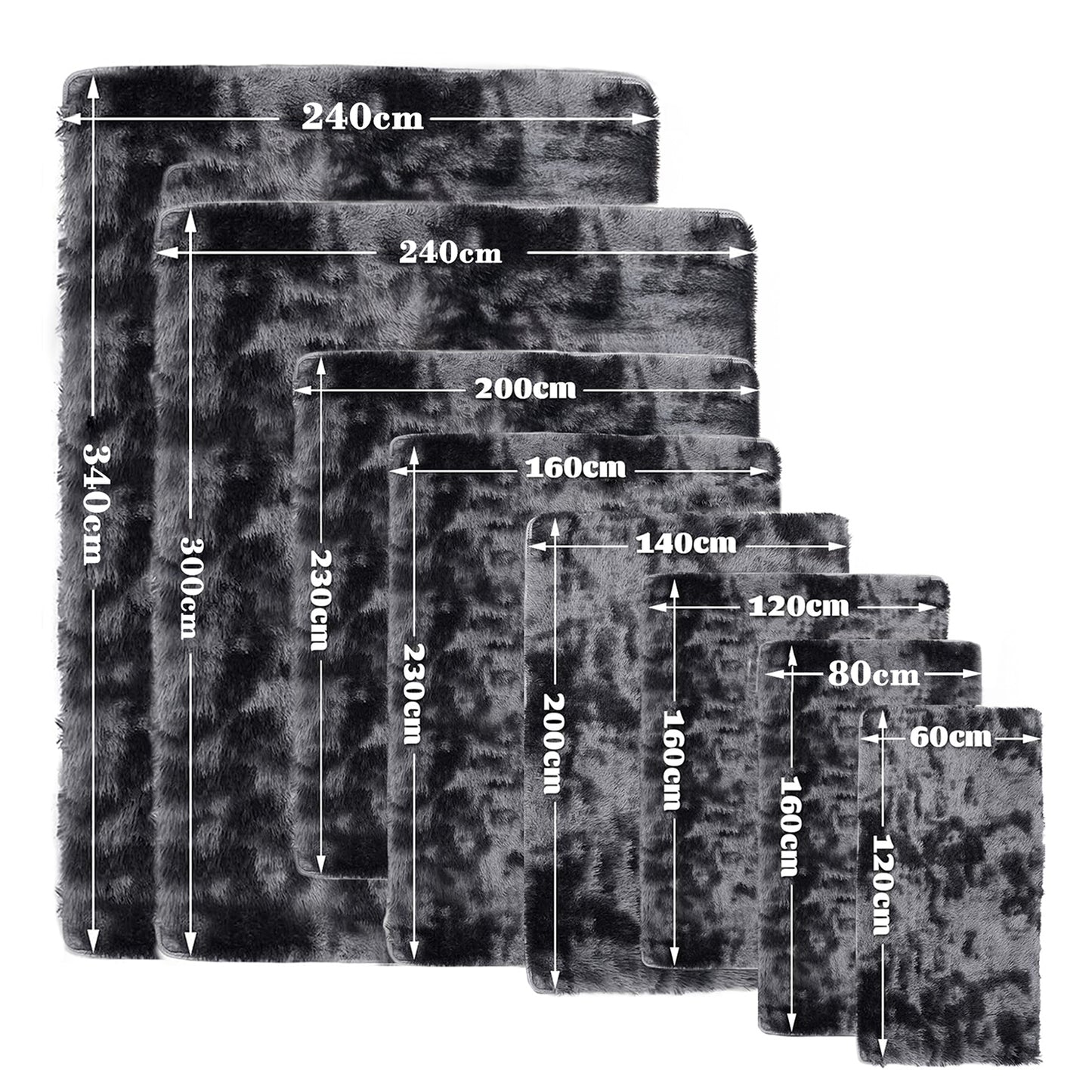 Fluffy Rugs Anti-Slip Large Shaggy Rug Super Soft Mat Living Room Bedroom Carpet