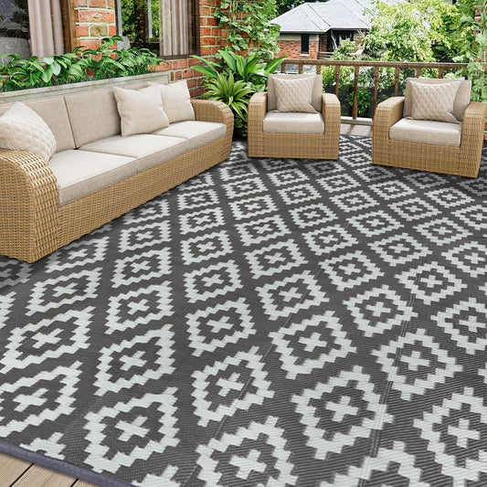 Outdoor Rug Garden Geometric Large Waterproof Patio Area Non Slip Deck Floor Mat