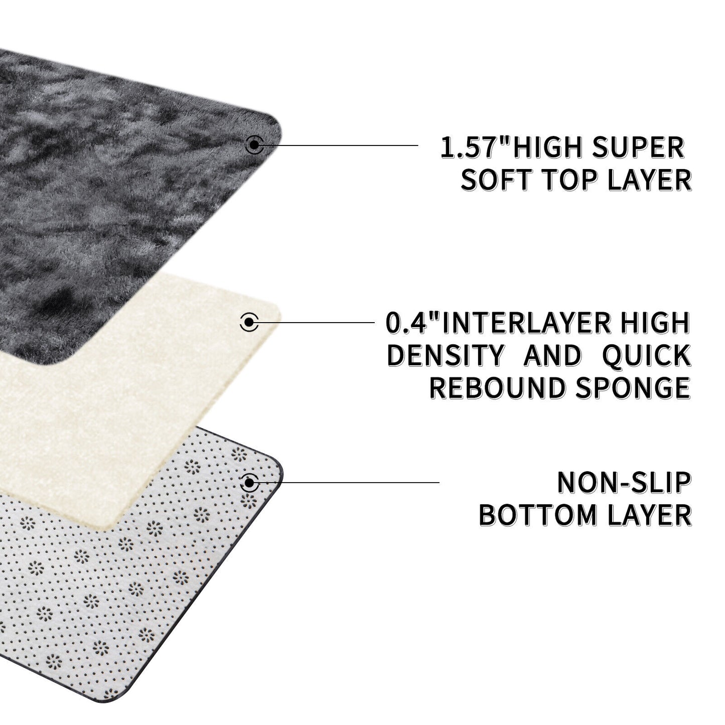 Fluffy Rugs Anti-Slip Large Shaggy Rug Super Soft Mat Living Room Bedroom Carpet