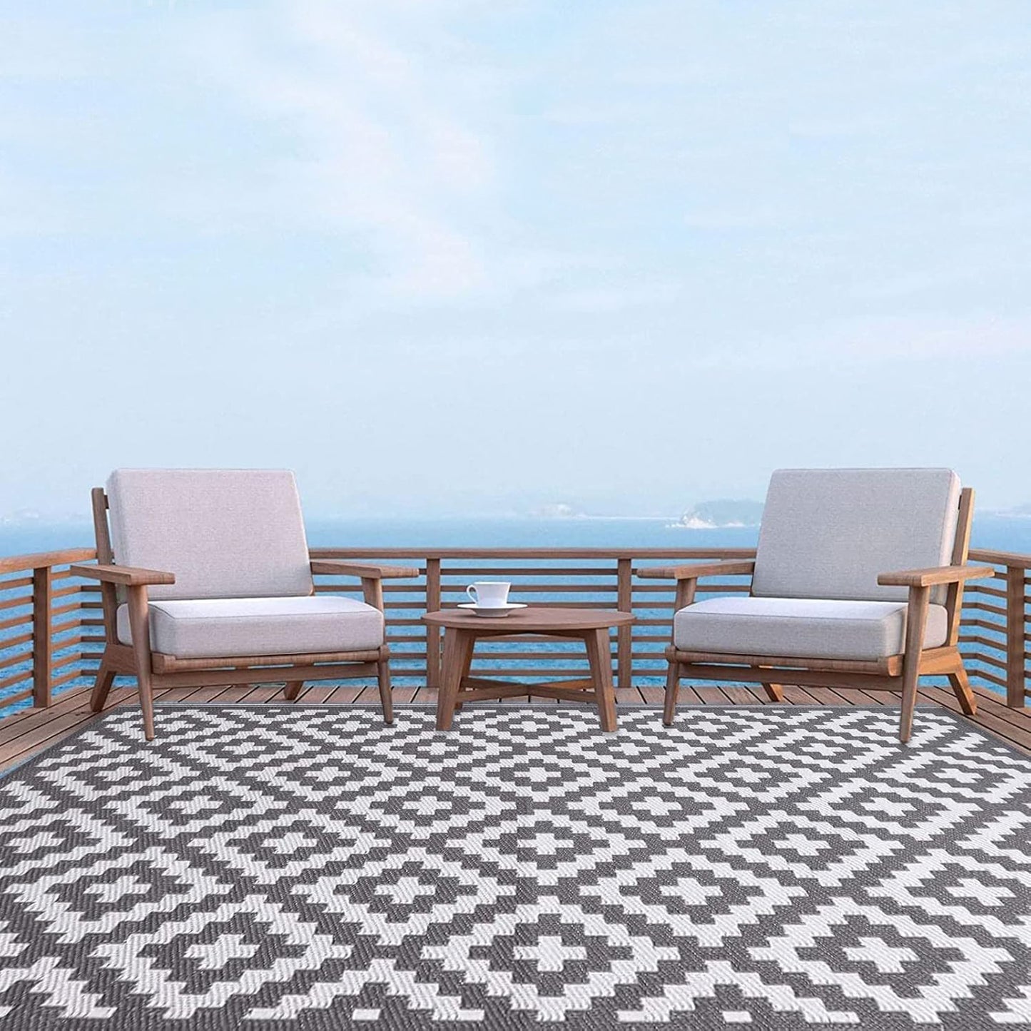 Outdoor Rug Garden Geometric Large Waterproof Patio Area Non Slip Deck Floor Mat