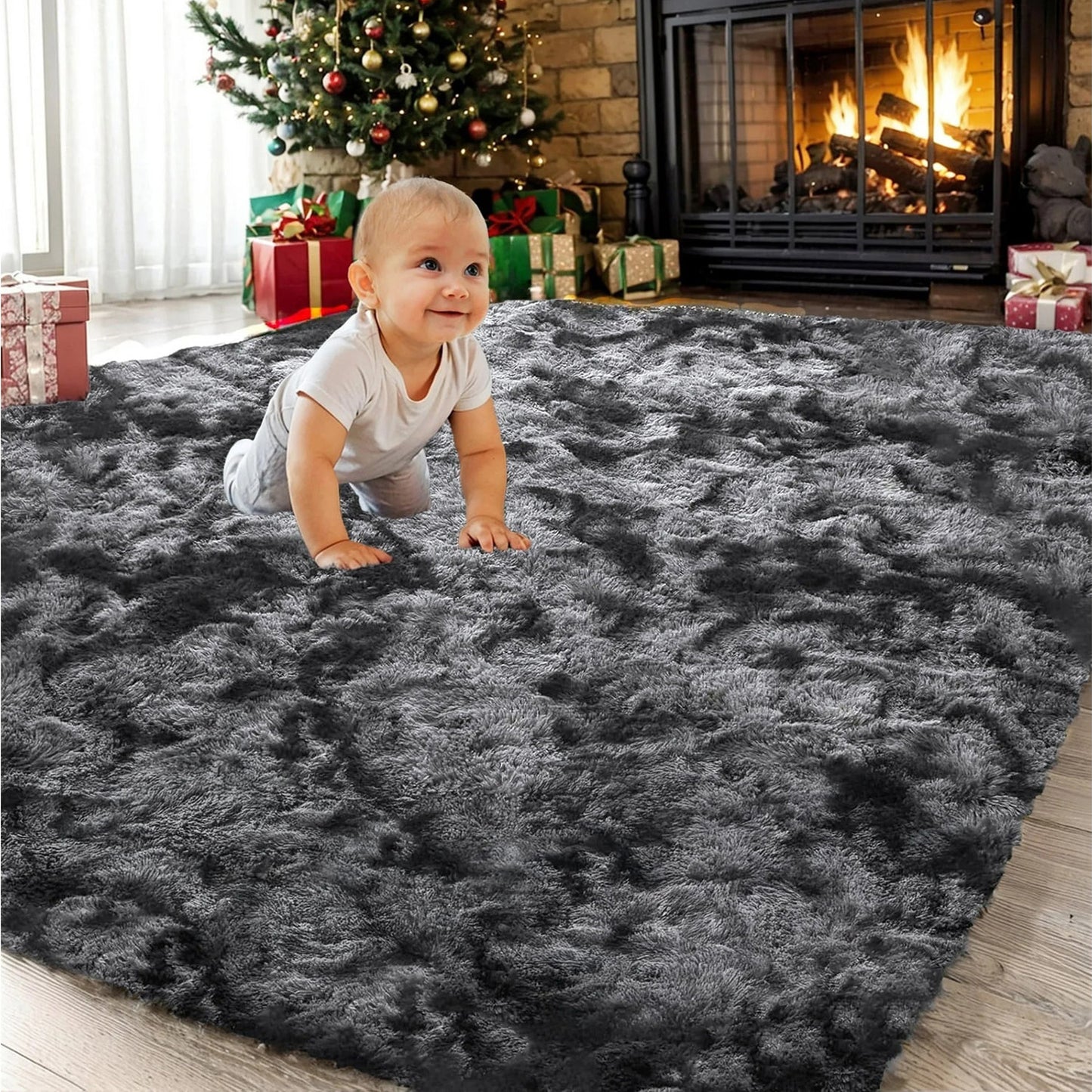 Fluffy Rugs Anti-Slip Large Shaggy Rug Super Soft Mat Living Room Bedroom Carpet