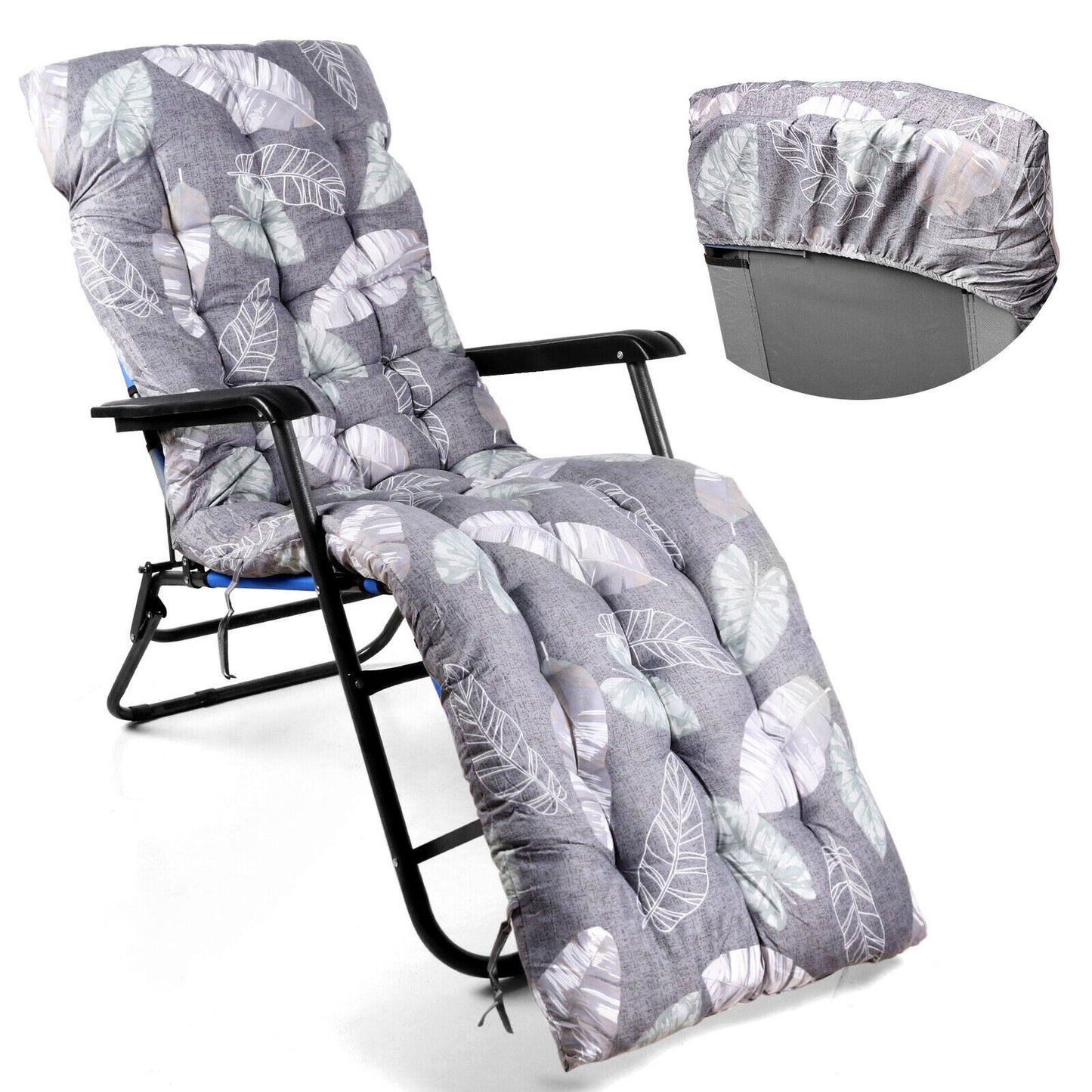 Sun Lounger Cushion Bench Chair Sunbed Garden Recliner Replacement Anti Slip